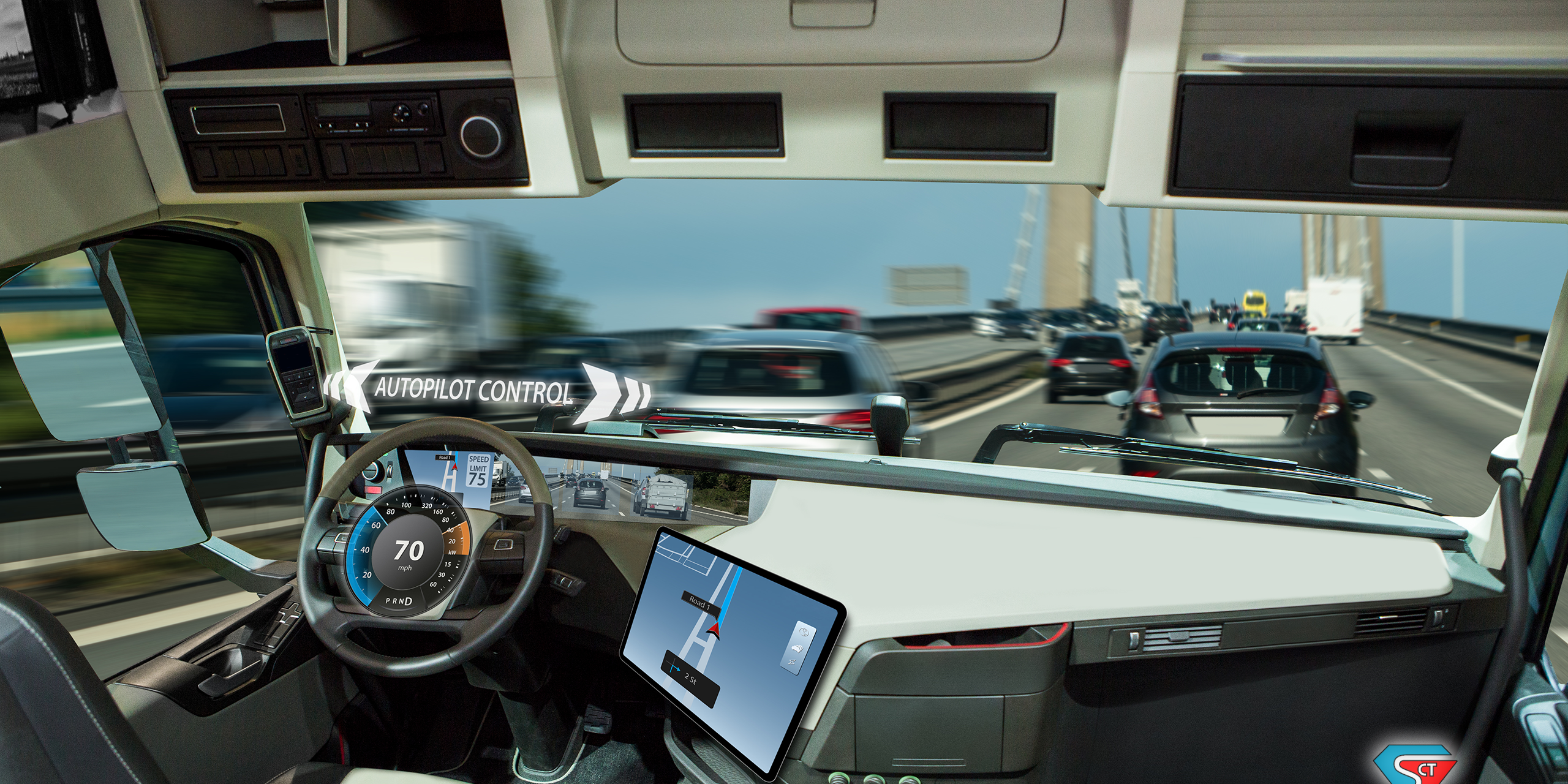 bigstock-Self-Driving-Truck-With-Head-U-287352850